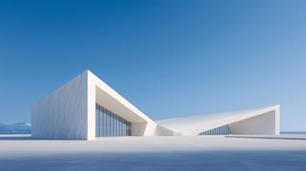 The spacious square and the simple buildings	