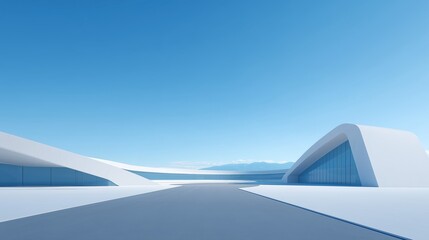 The spacious square and the simple buildings