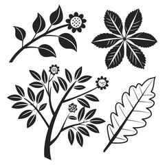 Stylized plant elements graphic design