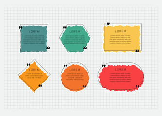Colorful Torn Edge Text Box Set for Infographics, Labels, and Creative Presentation Designs