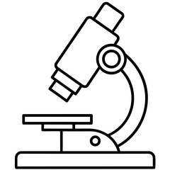 Minimalist Microscope Line Art Icon