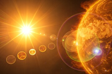 Bright Sun with Lens Flare Effect