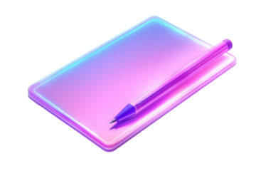 Neon Tablet and Stylus: Digital Note-Taking and Creative Design Concept