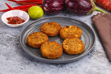 Fried potato crispy golden hash brown