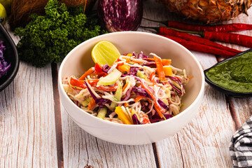 Fresh crab salad with cabbage
