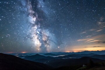 Milky Way Galaxy Over Ocean at Night