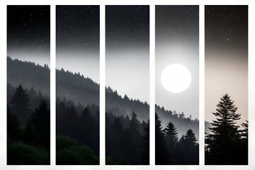 Serene Mountain Landscape Abstract Art