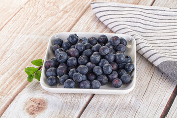 Raw ripe sweet and juicy blueberry