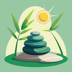 zen stones and bamboo