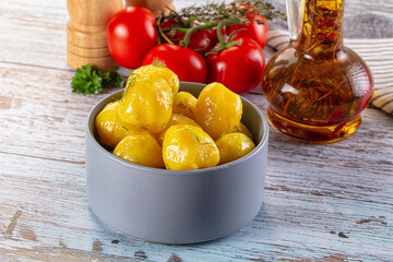 Boiled young potato with oil