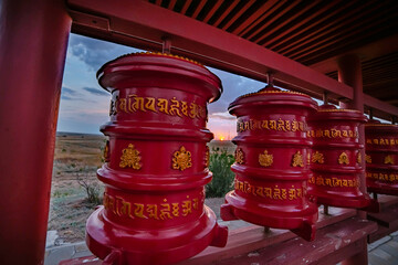 Old khurul (Syakyusn-syume) - Buddhist estates in the suburbs of Elista, near the village of...