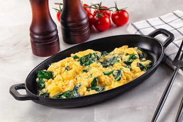 Omelette with spinach for breakfast