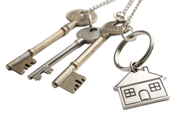  house keys isolated on white background 