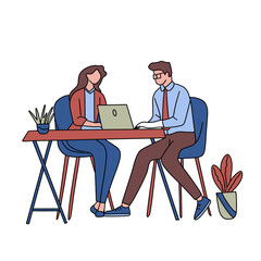 Two People Working Together Indoors