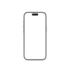 Modern smartphone with blank white screen mobile phone