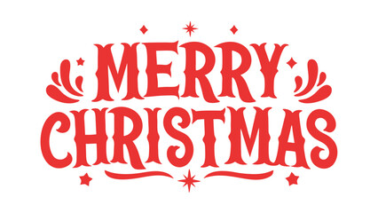 Merry Christmas text typography design