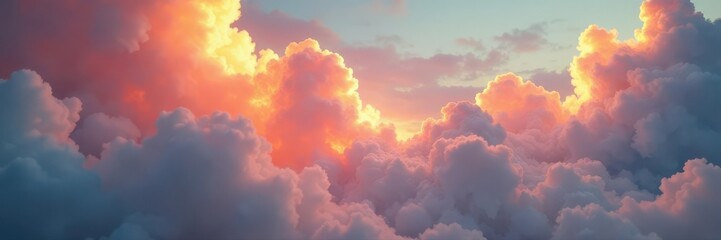 Fototapeta premium Burning white clouds, incandescent fluffy forms , fire, graphic, flame