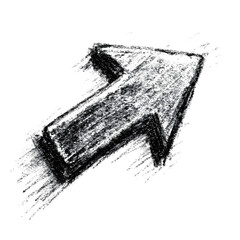 Sketchy hand-drawn arrow pointing left with wobbly lines, transparent background.