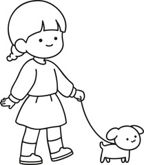 girl and dog