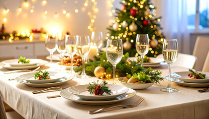 Fototapeta premium christmas table set