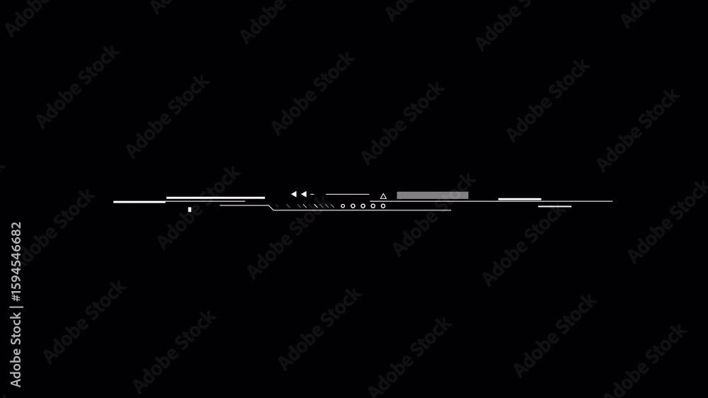Poster futuristic hud element animation with geometric shapes on black background