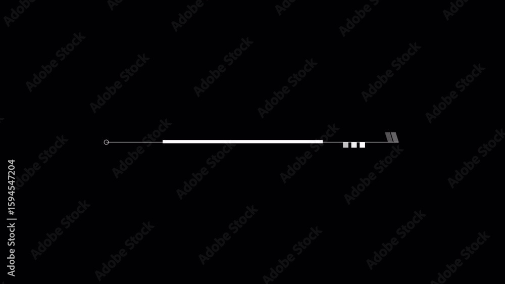 Poster minimalist animated graphic with white line and geometric elements on black background