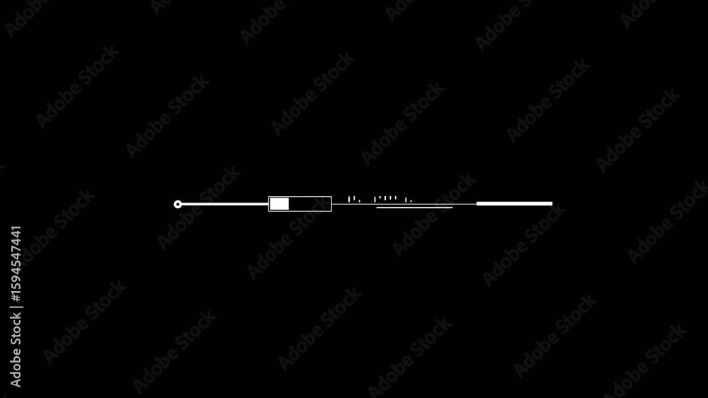 Poster minimalist animated progress bar with white elements on black background
