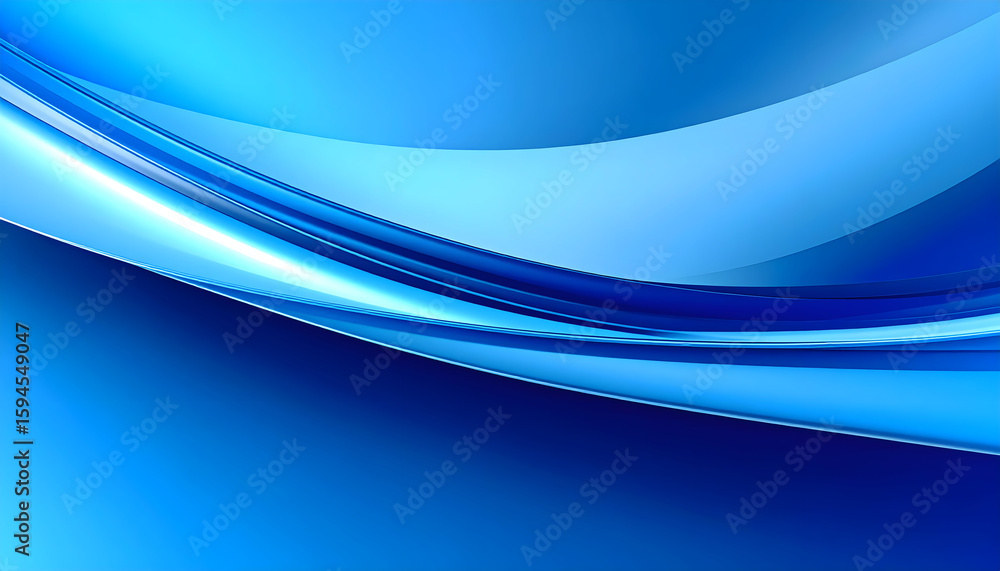 Poster abstract blue gradient background with flowing lines and subtle light effects