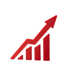 Red Upward Arrow Graph Showing Rising Trend