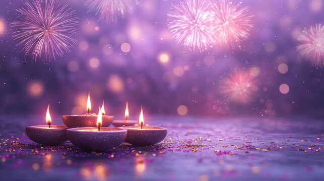 Banner design for diwali festival and podium,Diwali light decoration candle with fireworks,Stage,Product display Showcase design sparkle background,Deepavali,Dipavali,3D podium illustration.