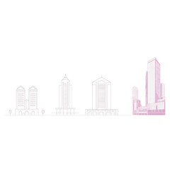 Modern Cityscape Illustrations: Skyline, Urban Architecture, and Skyscraper Vectors for Digital Projects
