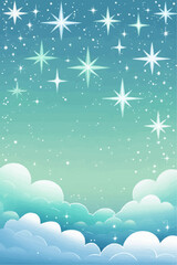 Obraz premium Starry Sky with Baby Blue and Light Mint Hues