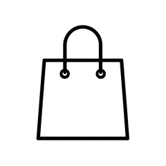Outline Shopping Bag Icon in Thin Black Line Style