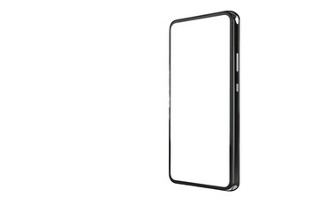 Vertical smartphone mockup with blank white display
