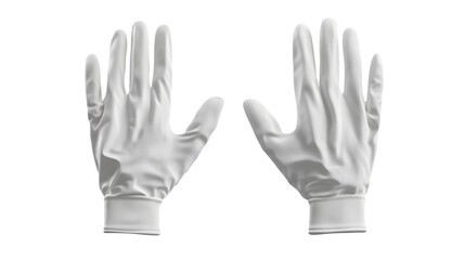Obraz premium realistic cotton gloves mockup, top view with a cuff, isolated on transparent background