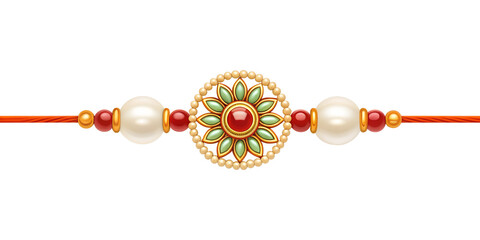 Elegant handmade Rakhi bracelet with traditional Indian design, perfect for Raksha Bandhan celebration and sibling bonding ritual