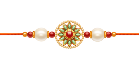 Elegant handmade Rakhi bracelet with traditional Indian design, perfect for Raksha Bandhan celebration and sibling bonding ritual