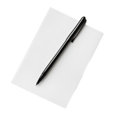 Blank notepad with black pen