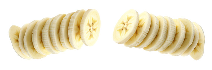 Untitled design - Set of a Sliced banana, isolated on transparent background. (2)