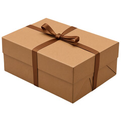Gift box with ribbon isolated on white background wrapped for celebration or present purposes