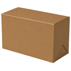 Open brown cardboard box isolated on white background for packaging and shipping purposes