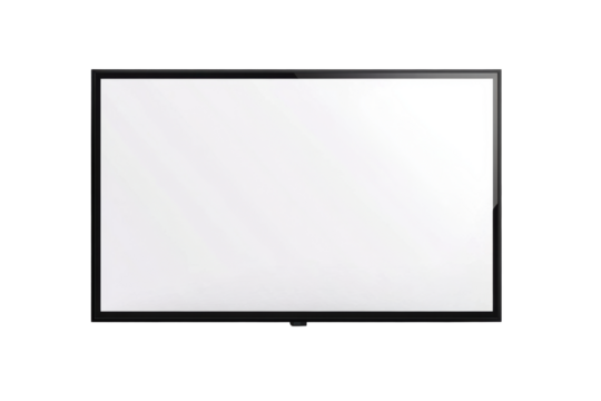 Flat screen television with thick black frame

