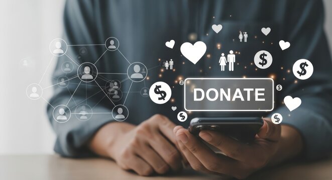 Donate Now Digital Fundraising with Heart Charity and Community Connection through Mobile Giving and Online Donation