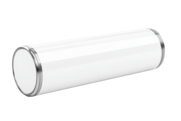 Minimal cylindrical smart speaker isolated on white
