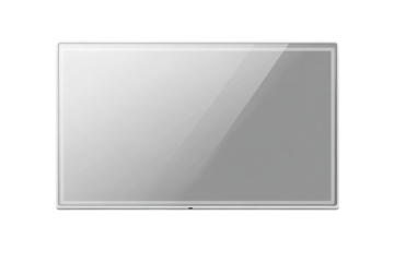 Reflective flat screen TV side angle view

