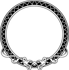 featuring a round, empty ornament in the center with beautiful carved decoration