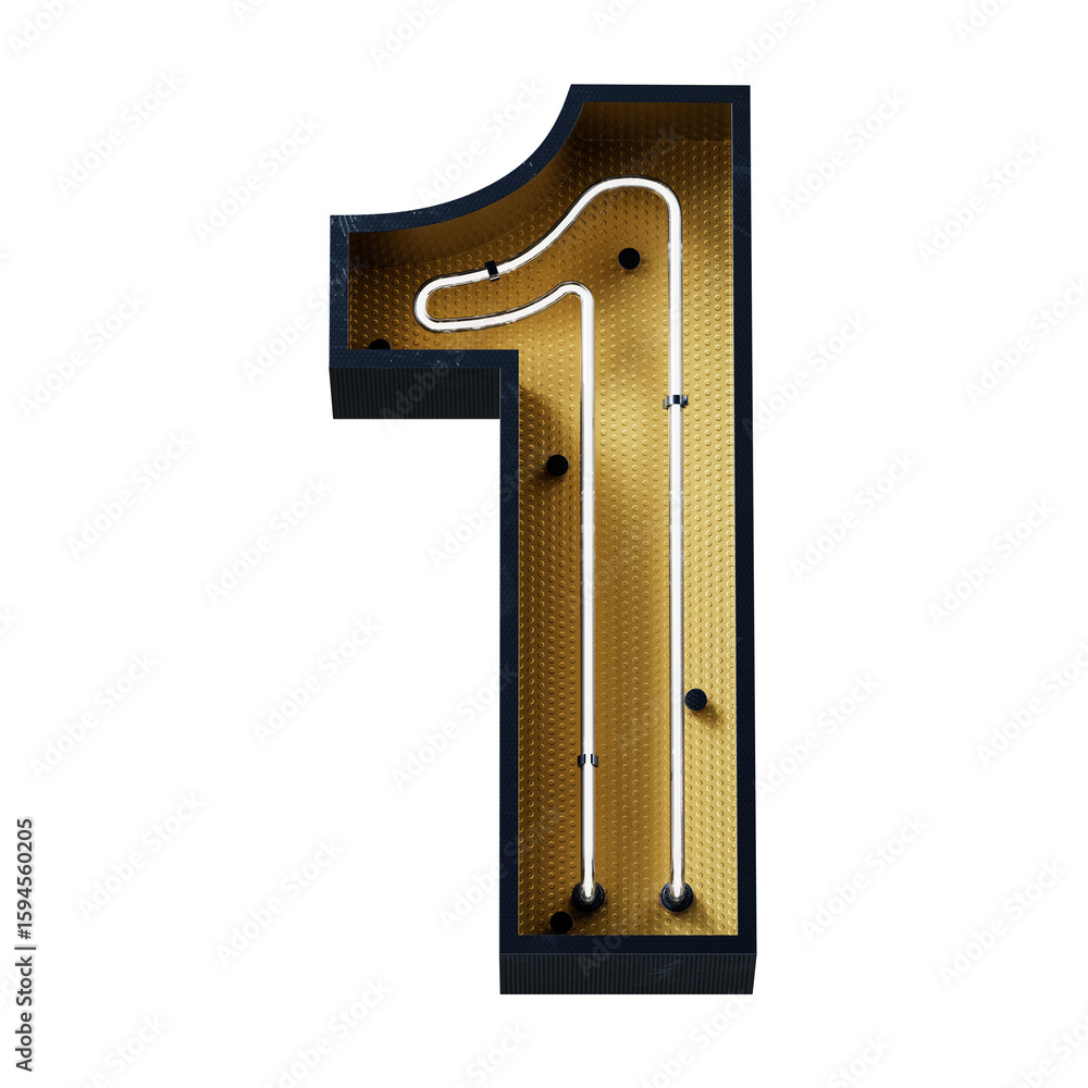Aufkleber bright neon font with fluorescent tubes.metallic futuristic cyberpunk alphabet. 3d rendering isolate