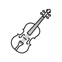 Obraz premium Simple Black and White Violin Illustration on a White Background