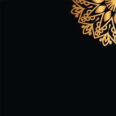 Decorative golden mandala on black background