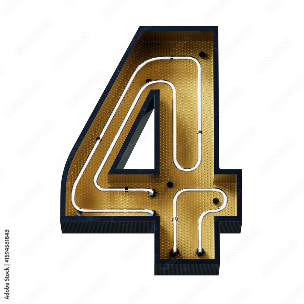 Aufkleber bright neon font with fluorescent tubes.metallic futuristic cyberpunk alphabet. 3d rendering isolate
